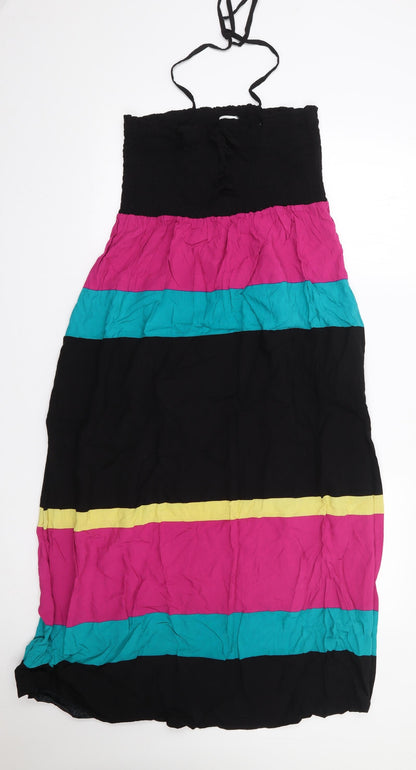 Per Una Womens Multicoloured Striped Polyester Maxi  Size S  Halter Pullover