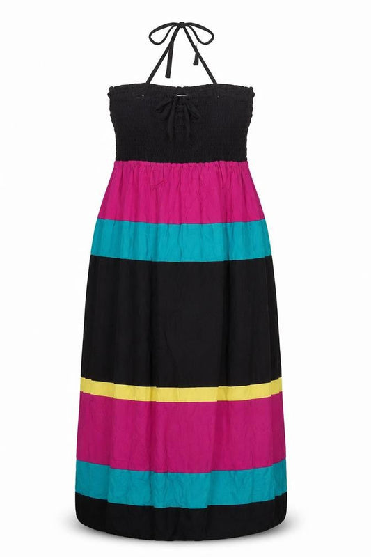 Per Una Womens Multicoloured Striped Polyester Maxi  Size S  Halter Pullover
