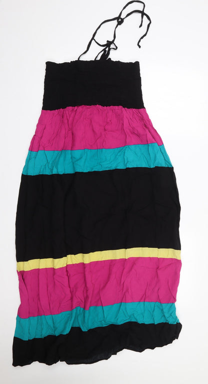 Per Una Womens Multicoloured Striped Polyester Maxi  Size S  Halter Pullover