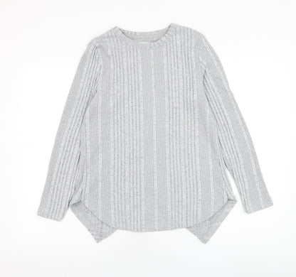 Next Womens Grey Round Neck  Polyester Pullover Jumper Size S