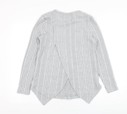 Next Womens Grey Round Neck  Polyester Pullover Jumper Size S