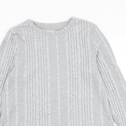 Next Womens Grey Round Neck  Polyester Pullover Jumper Size S
