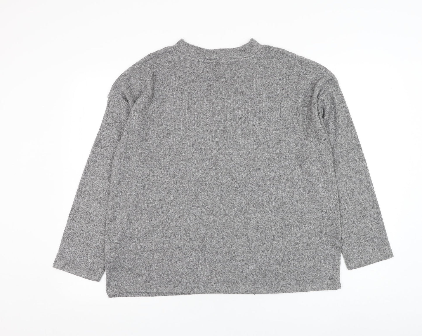 F&F Womens Grey Round Neck  Polyester Pullover Jumper Size M