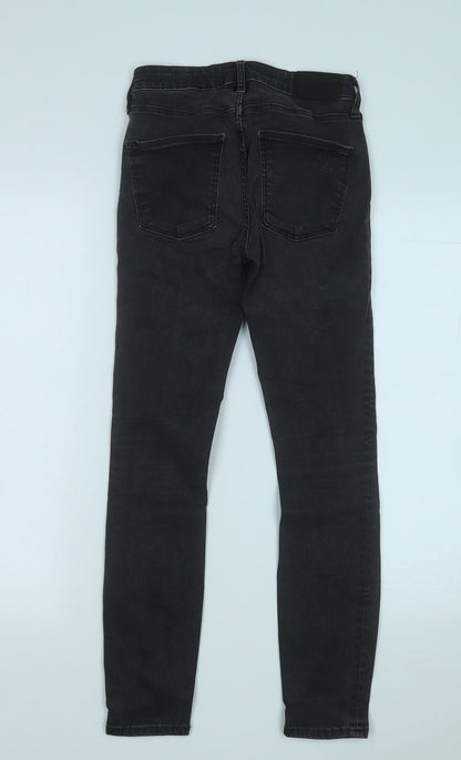 Zara Womens Grey  Cotton Mom Jeans Size 6 L26 in Regular