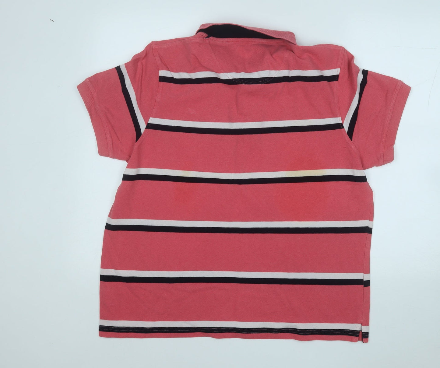 STONE BAY Mens Pink Striped Cotton  Polo Size XL Collared