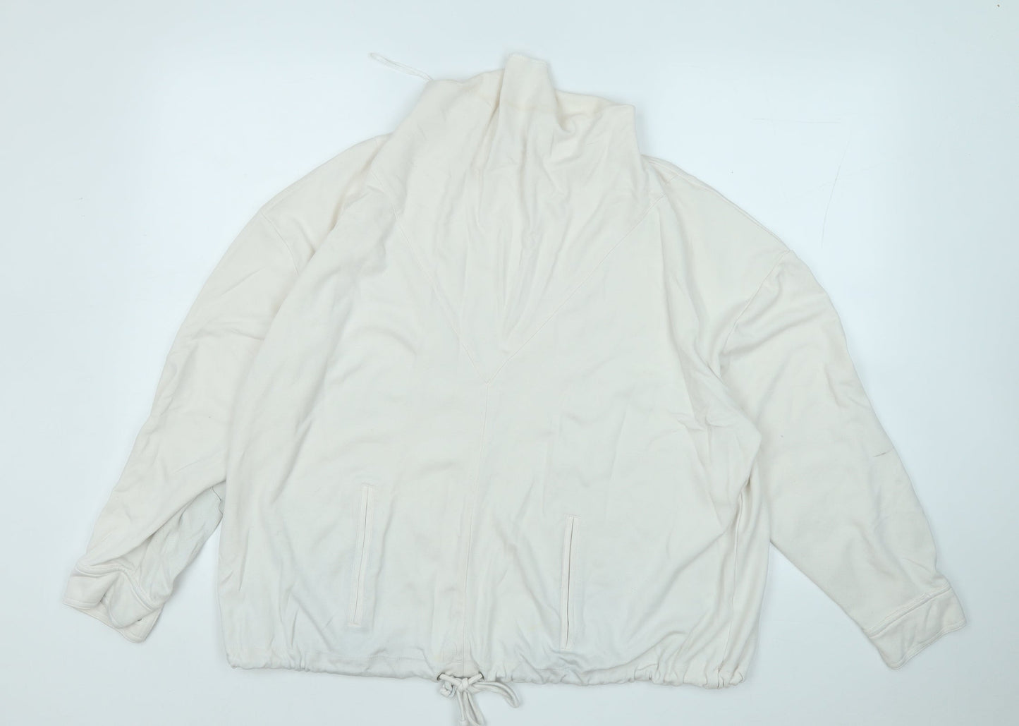 Gallery Womens White  Viscose Pullover Sweatshirt Size XL