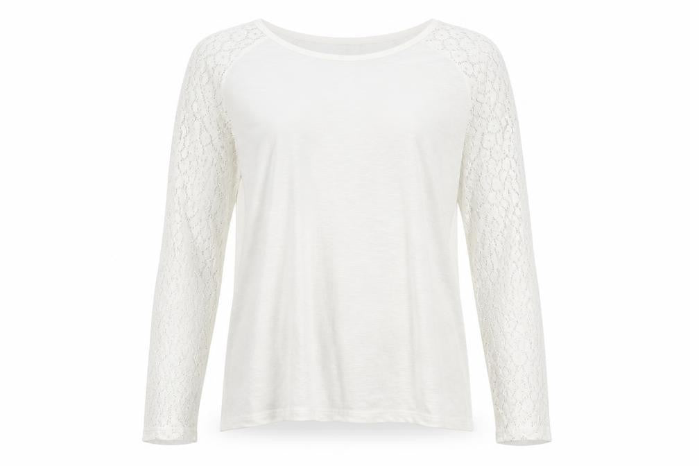 SheIn Womens White Round Neck  Polyester Pullover Jumper Size S