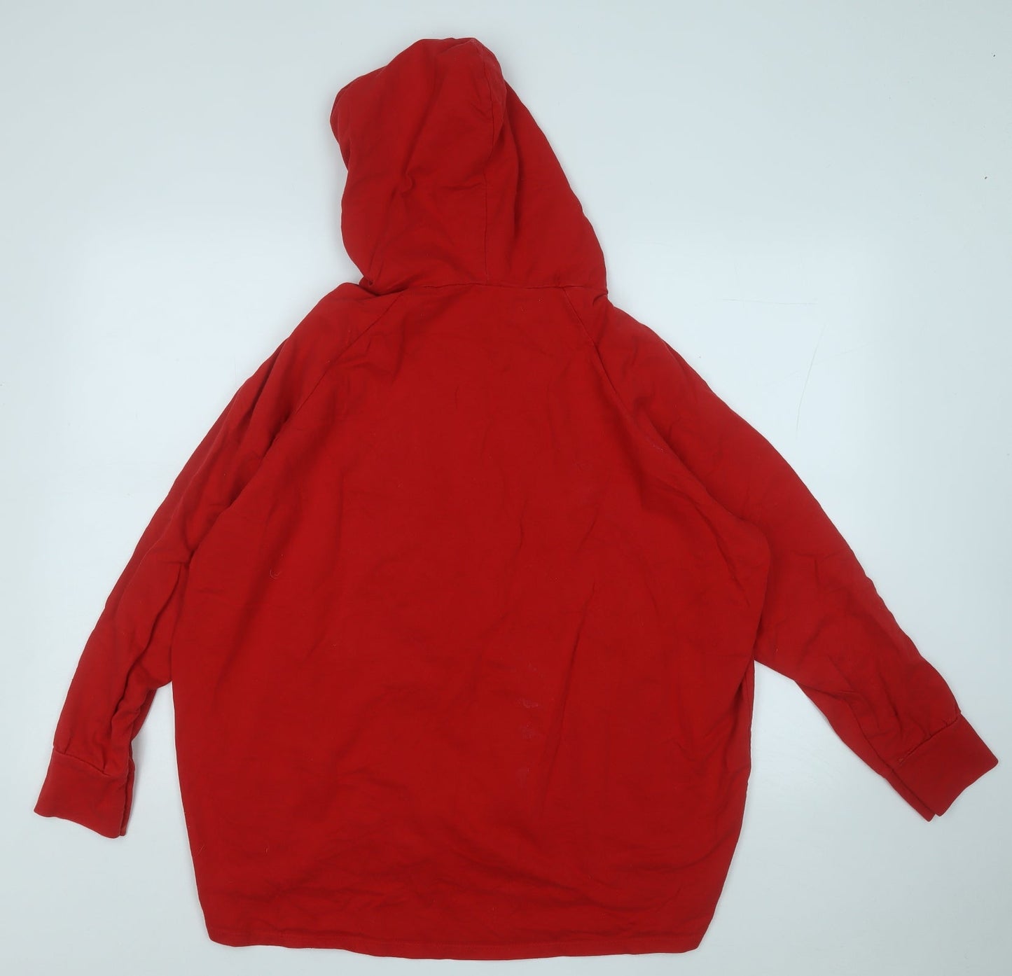 Studio Mens Red  Cotton Pullover Hoodie Size L
