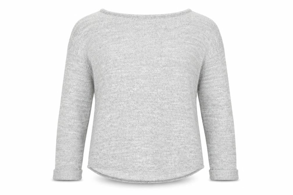Topshop Womens Grey Round Neck  Polyester Pullover Jumper Size 8