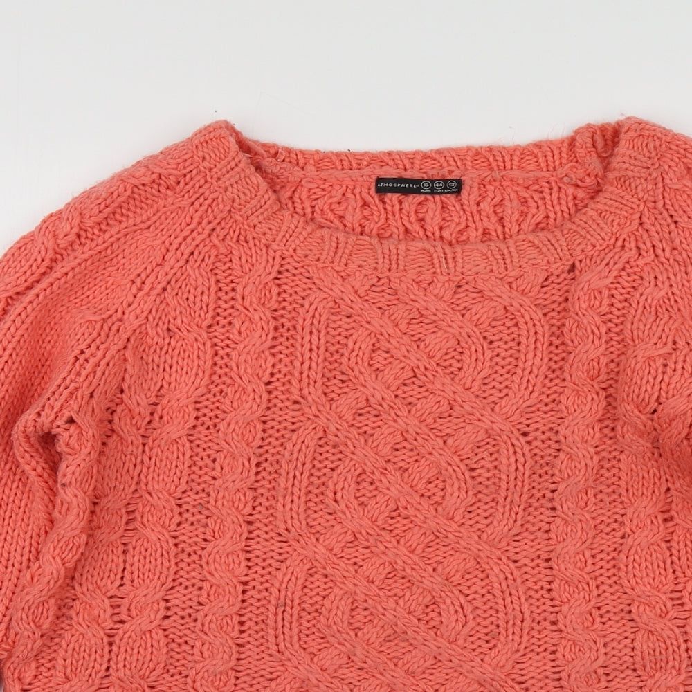 Atmosphere Womens Orange Round Neck  Acrylic Pullover Jumper Size 16