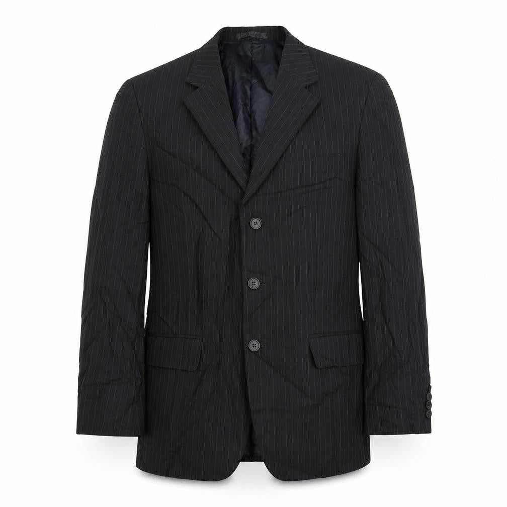 Butler & Webb Butlera and Webb Mens Grey Striped Polyester Jacket Suit Jacket Size 38