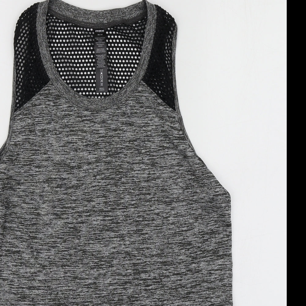 RBX Womens Grey  Polyester Basic T-Shirt Size M Round Neck