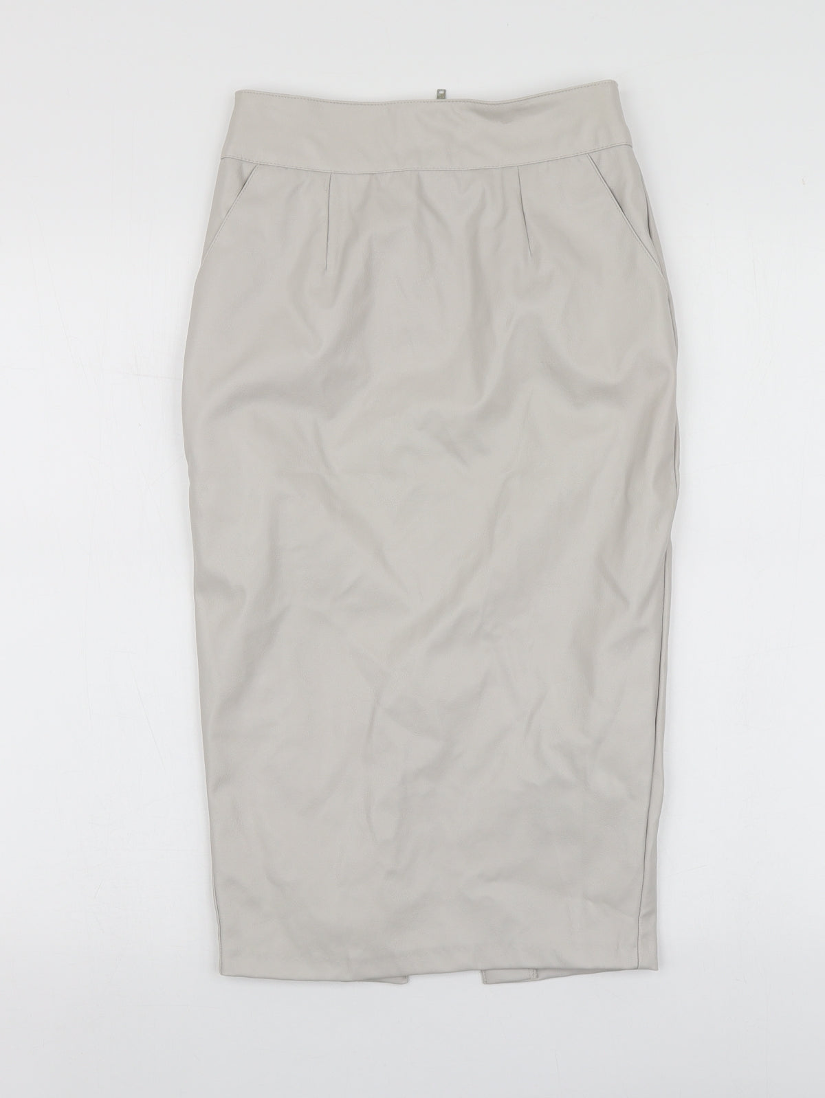 River Island Womens Grey  Polyurethane A-Line Skirt Size 6