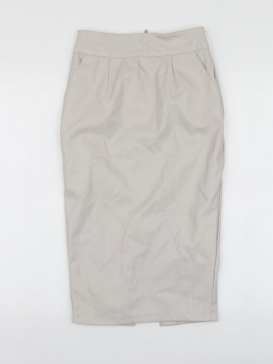 River Island Womens Grey  Polyurethane A-Line Skirt Size 6