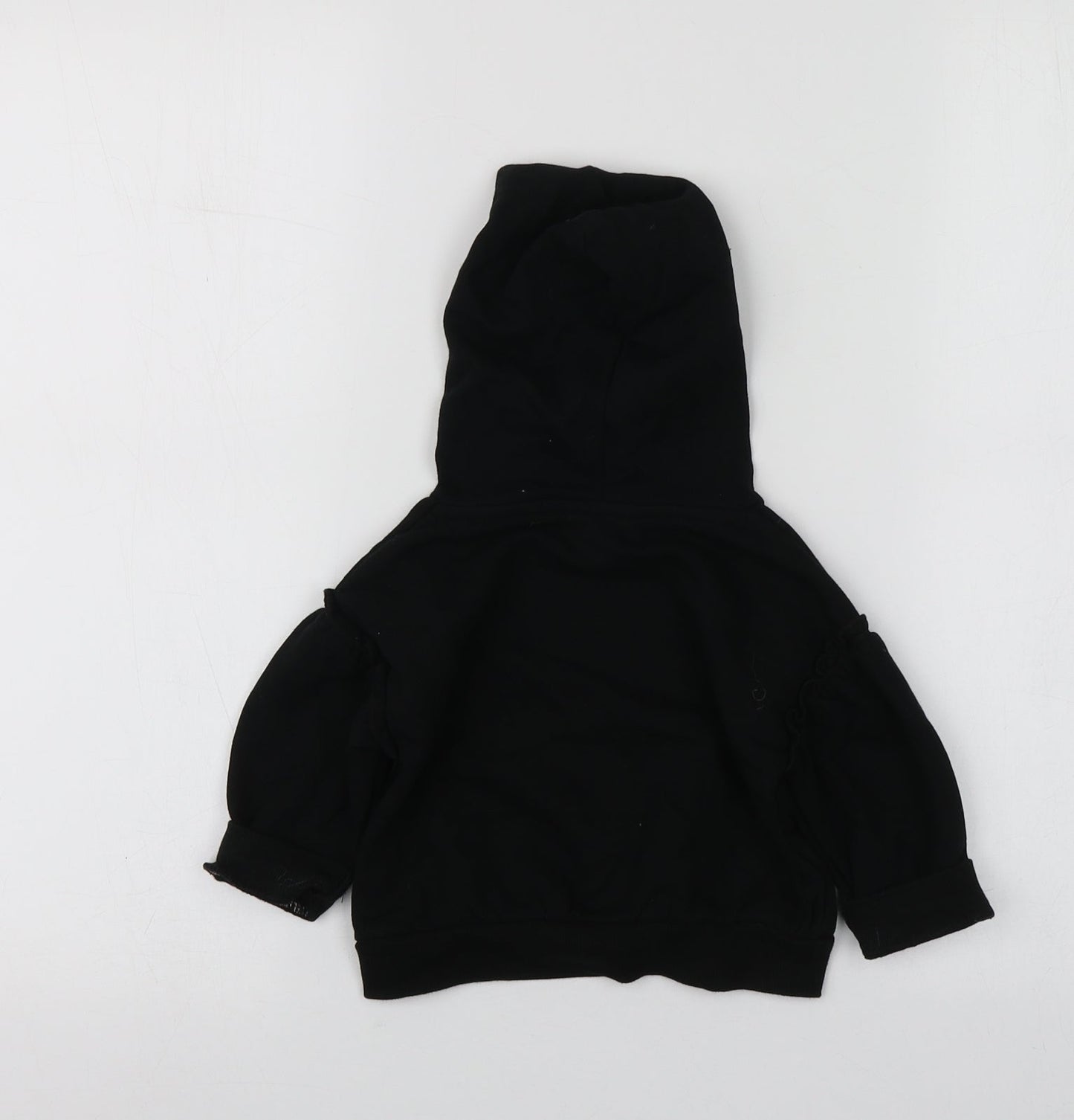 Rives Island Girls Black  Cotton Basic T-Shirt Size 3-6 Months Round Neck