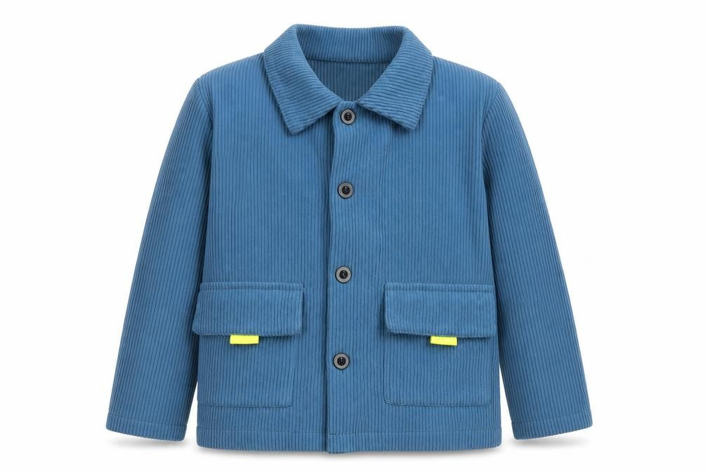 SheIn Boys Blue  Polyester Jersey Button-Up Size 4 Years Collared Button