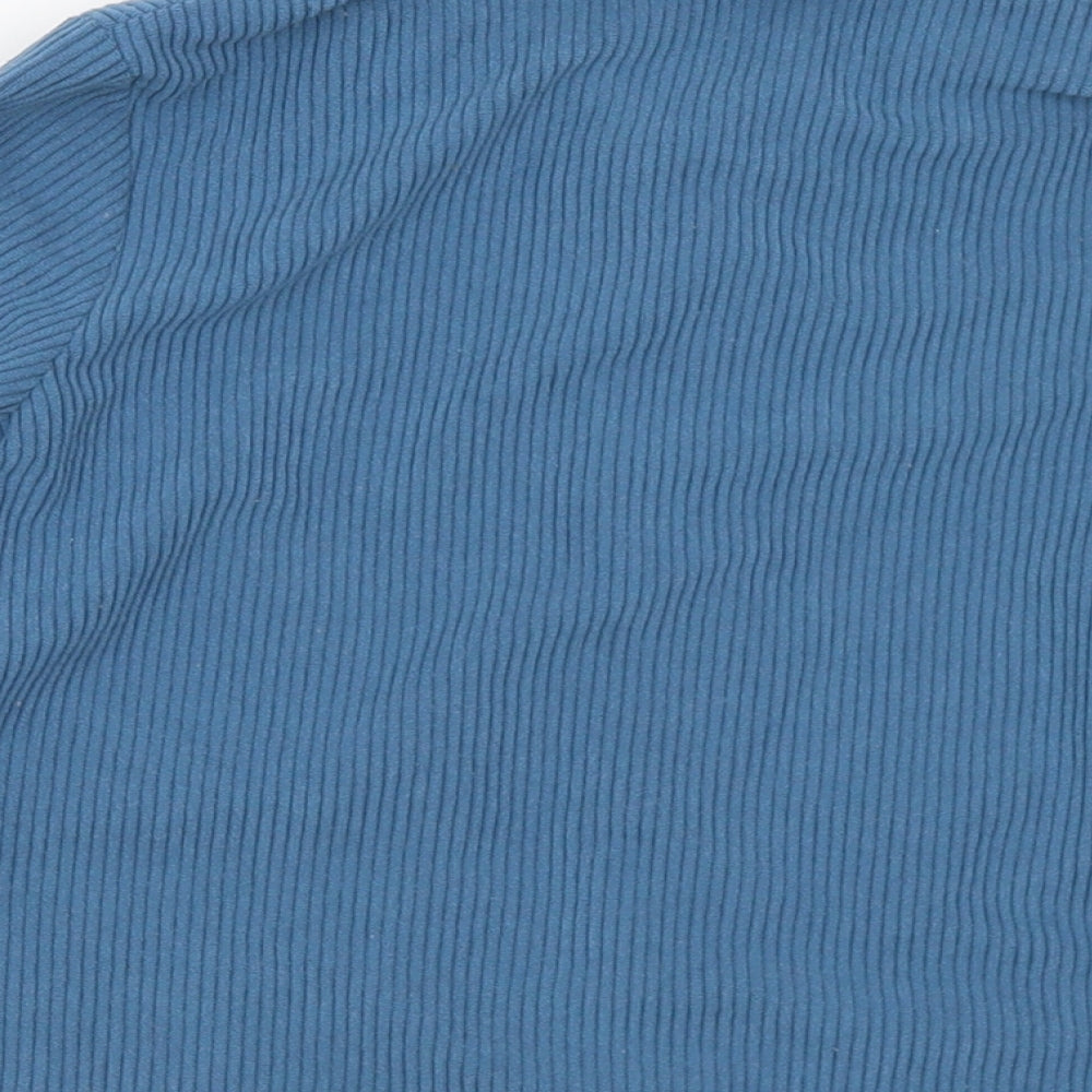 SheIn Boys Blue  Polyester Jersey Button-Up Size 4 Years Collared Button