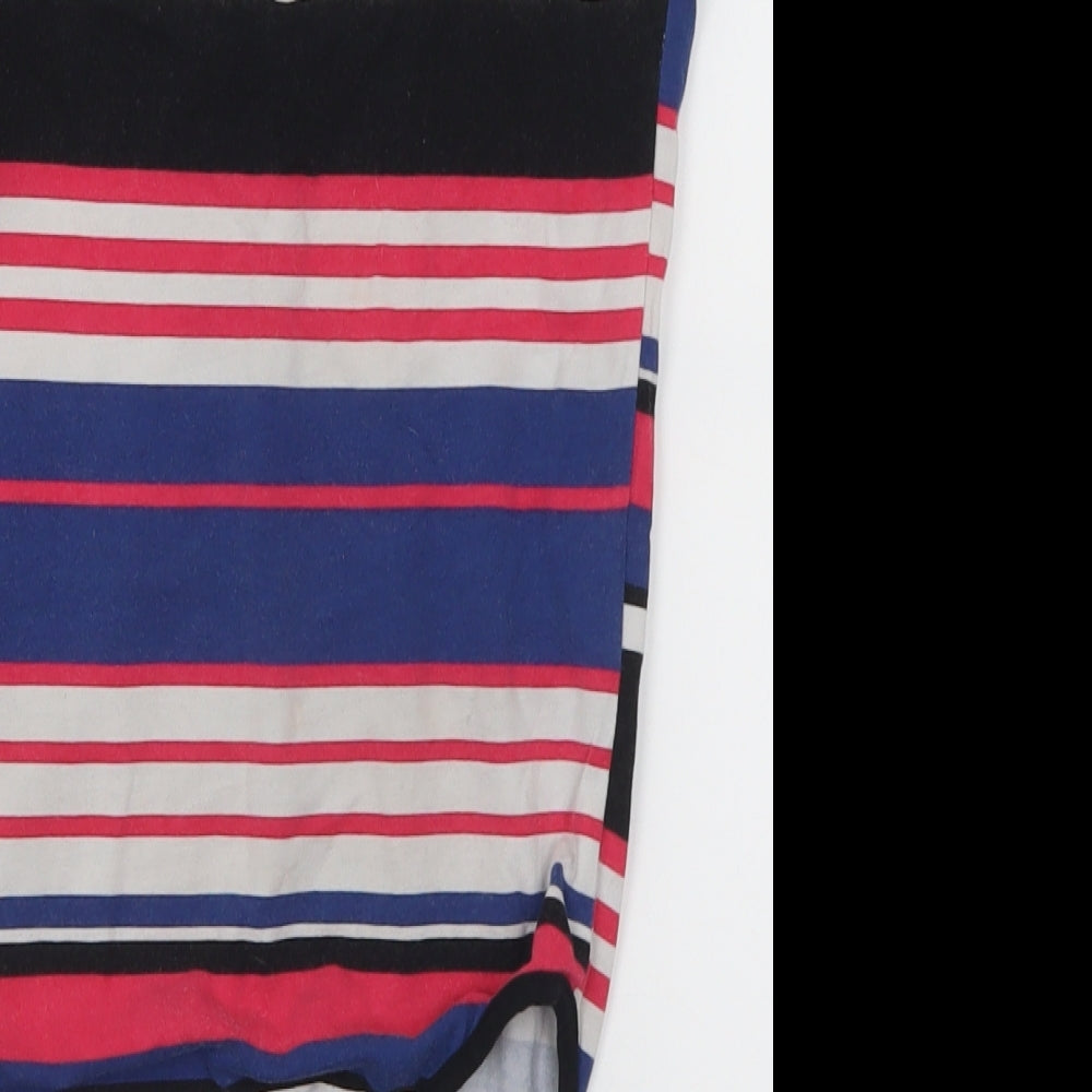 New Look Womens Multicoloured Striped Cotton Bodysuit One-Piece Size 10  Snap