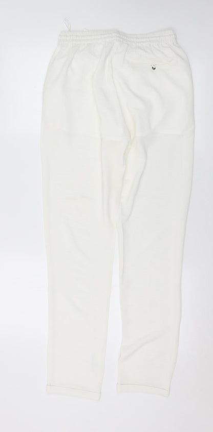 Glamorous Womens White  Polyester Harem Trousers Size 8 L31 in Regular Drawstring