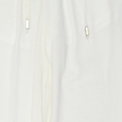 Glamorous Womens White  Polyester Harem Trousers Size 8 L31 in Regular Drawstring