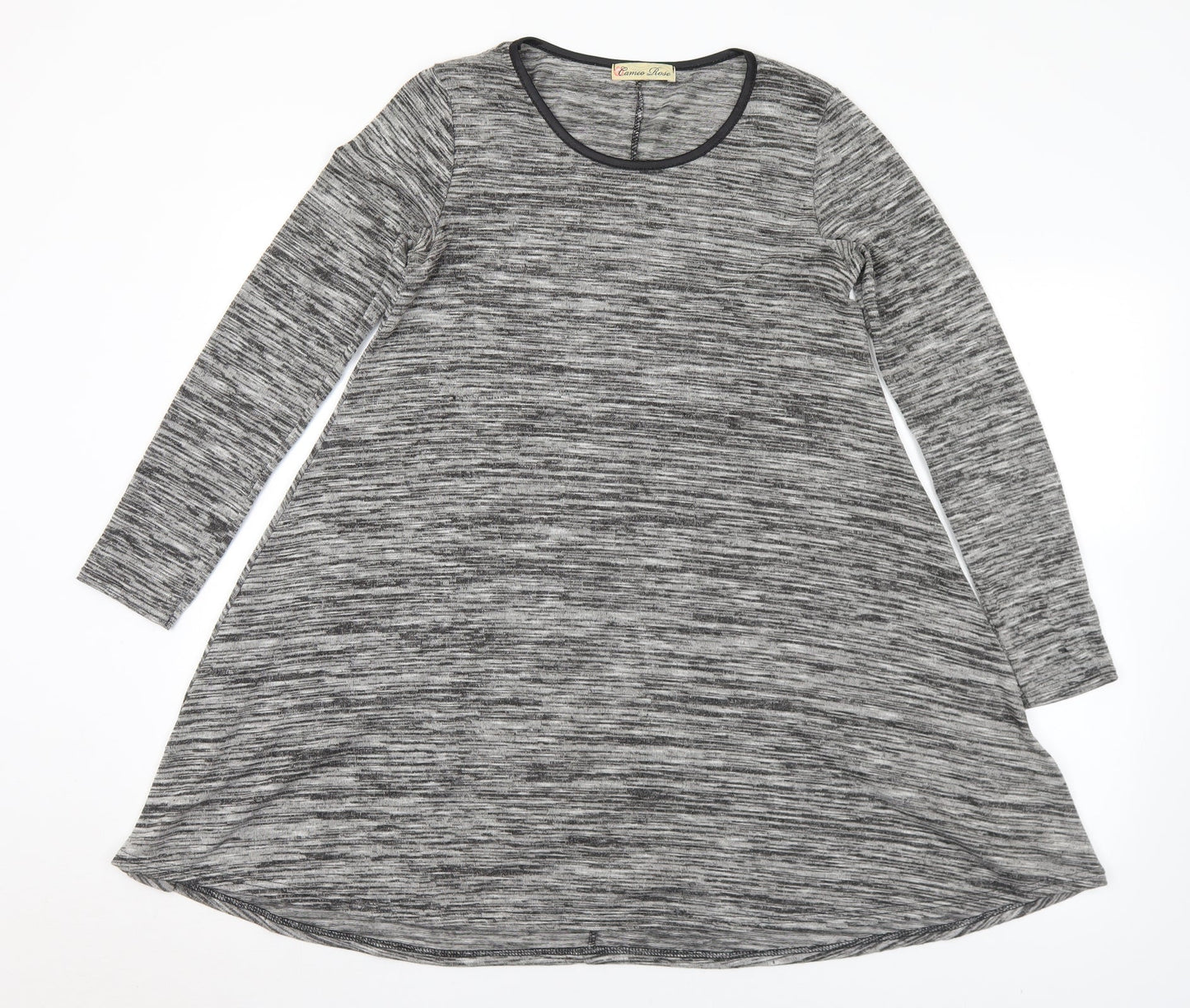 Cameo Womens Grey Round Neck  Polyester Tunic Jumper Size 10