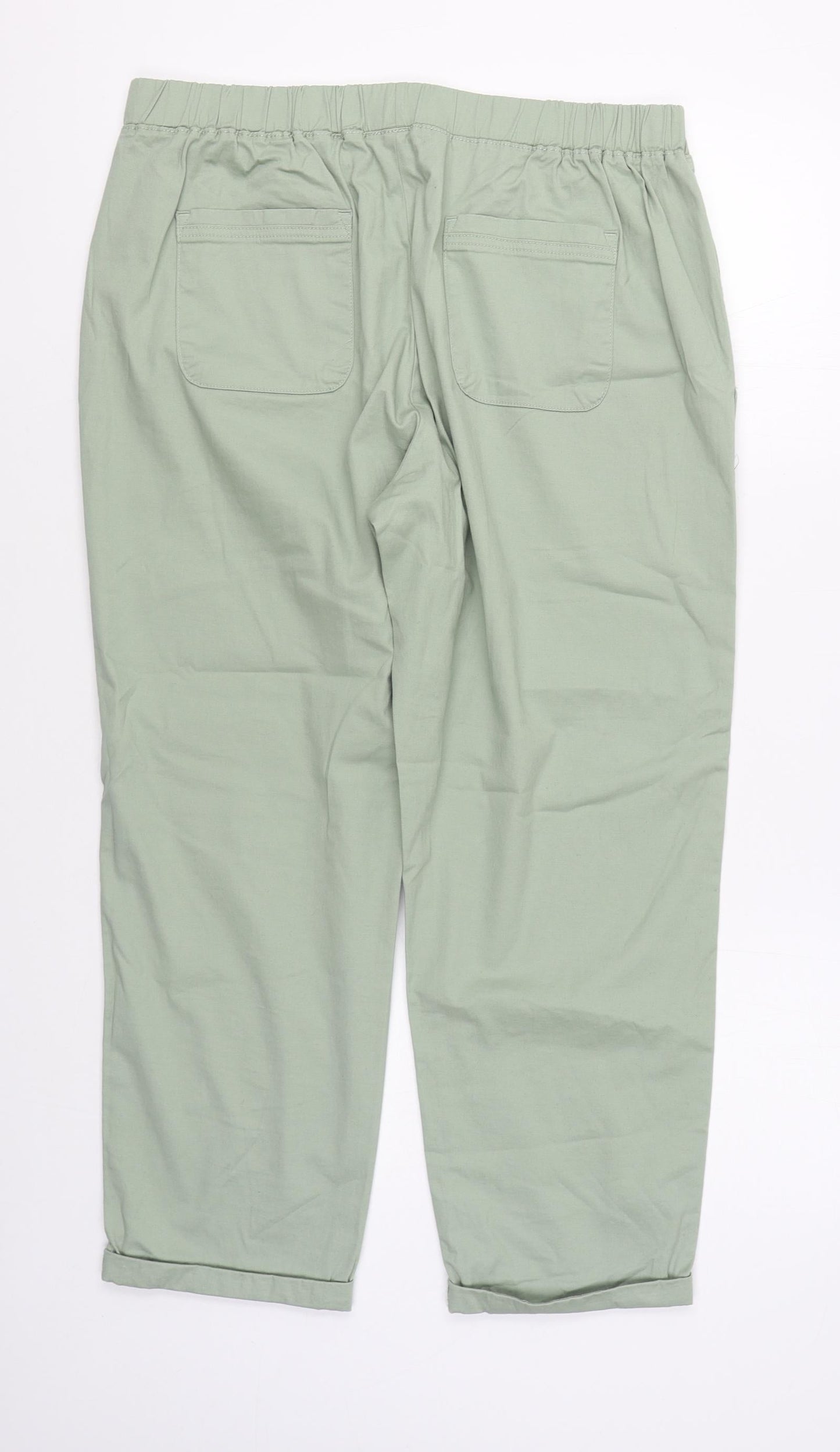 Dunnes Stores Womens Green  Cotton Cargo Trousers Size L L25 in Regular