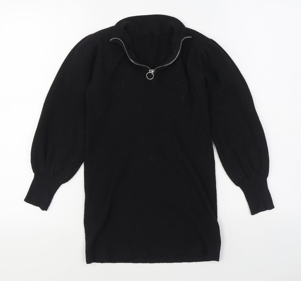 Dunnes Stores Girls Black V-Neck  Polyester Pullover Jumper Size 10-11 Years  Pullover