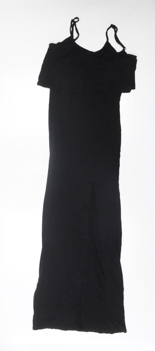 Love Womens Black  Viscose A-Line  Size M  Square Neck Pullover
