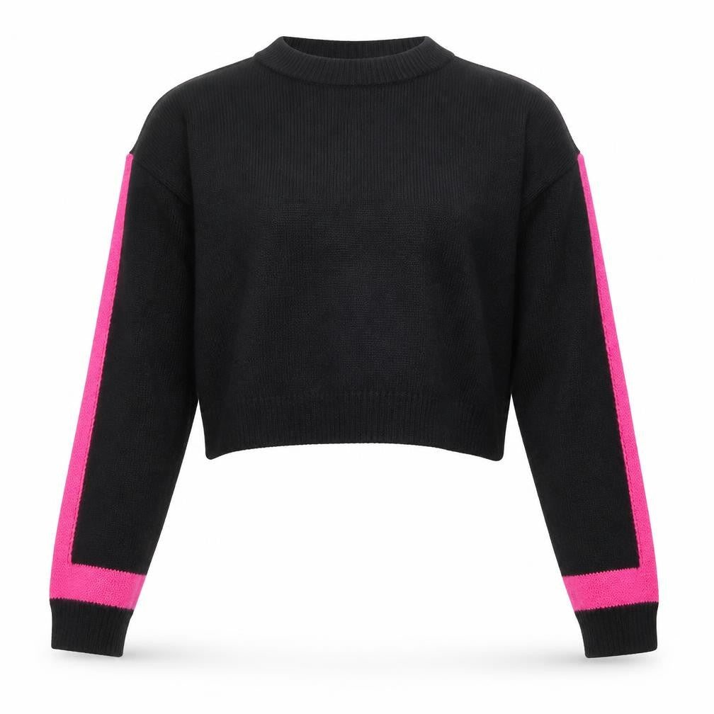 Primark Womens Black Crew Neck  Acrylic Pullover Jumper Size 2XS
