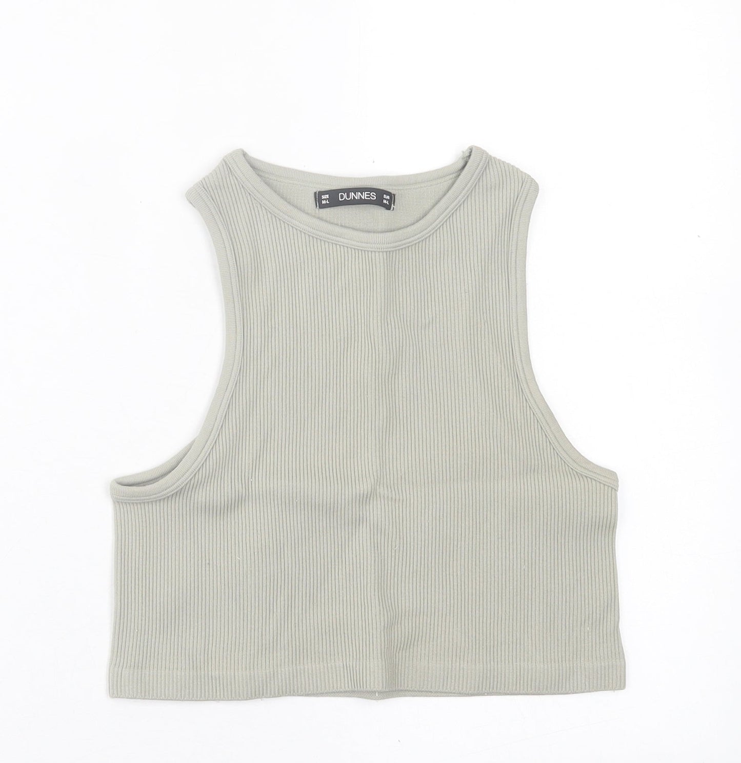 Dunnes Stores Womens Green  Nylon Cropped Tank Size M Crew Neck