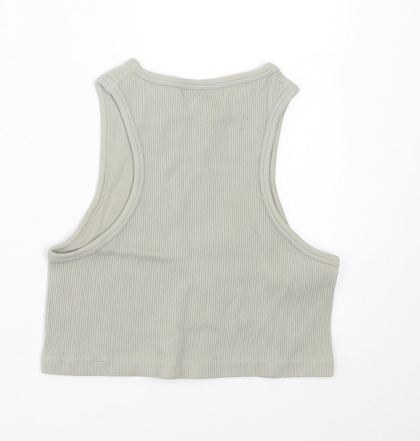 Dunnes Stores Womens Green  Nylon Cropped Tank Size M Crew Neck