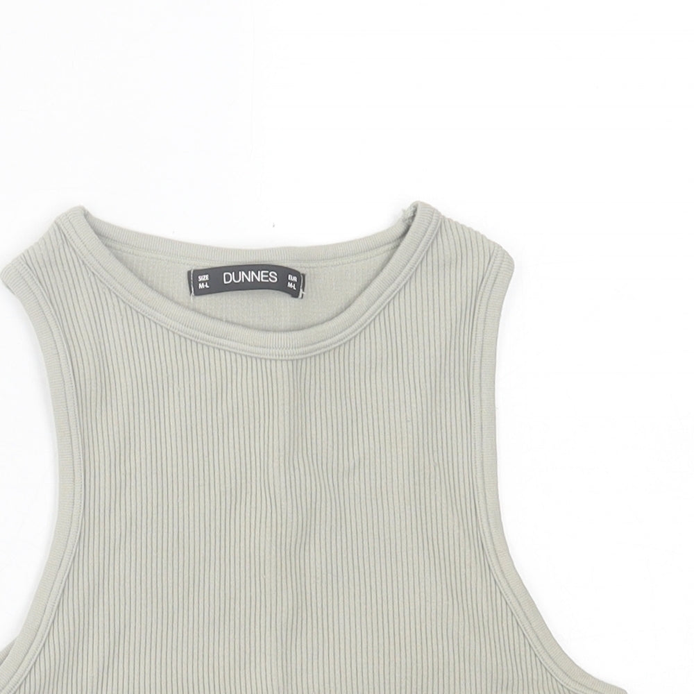 Dunnes Stores Womens Green  Nylon Cropped Tank Size M Crew Neck