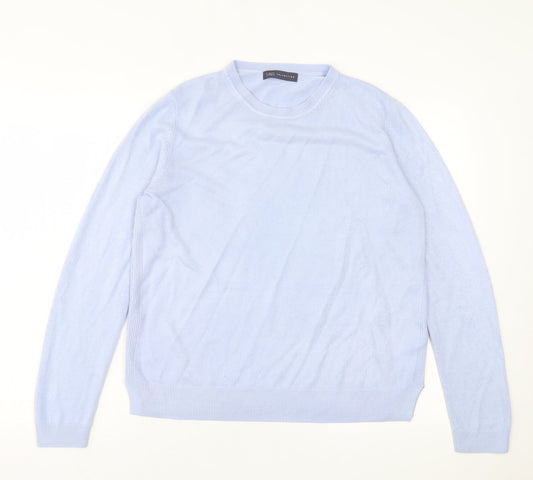 Marks and Spencer Womens Blue Crew Neck  Acrylic Pullover Jumper Size 14