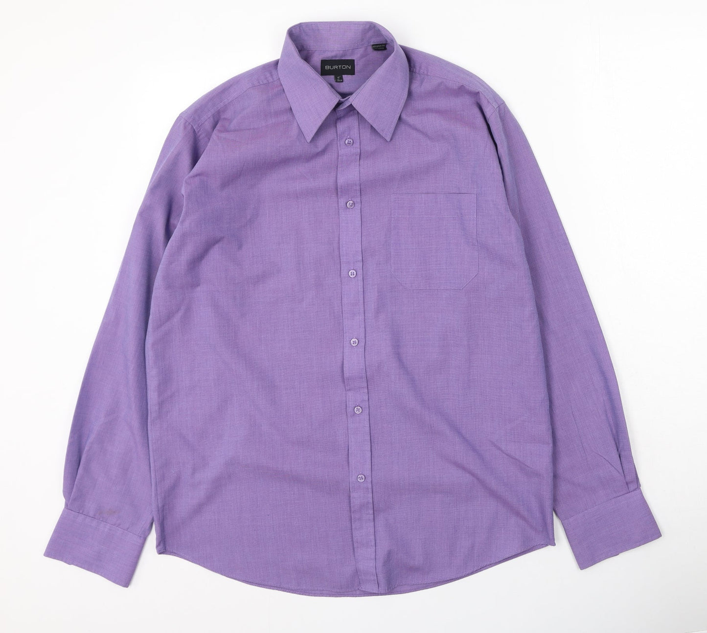 Burton Mens Purple  Polyester  Button-Up Size 38 Collared
