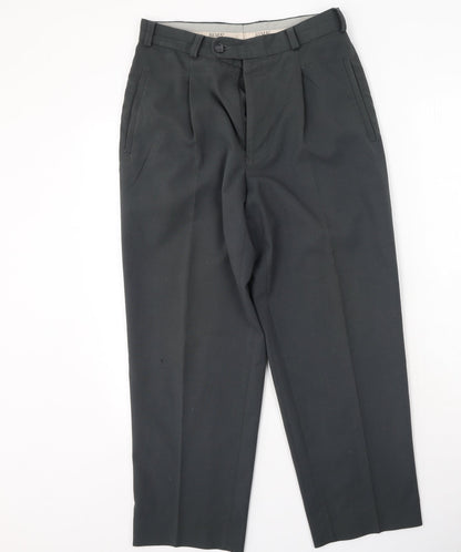 Remus Uomo Mens Grey  Polyester Trousers  Size M L26 in Regular