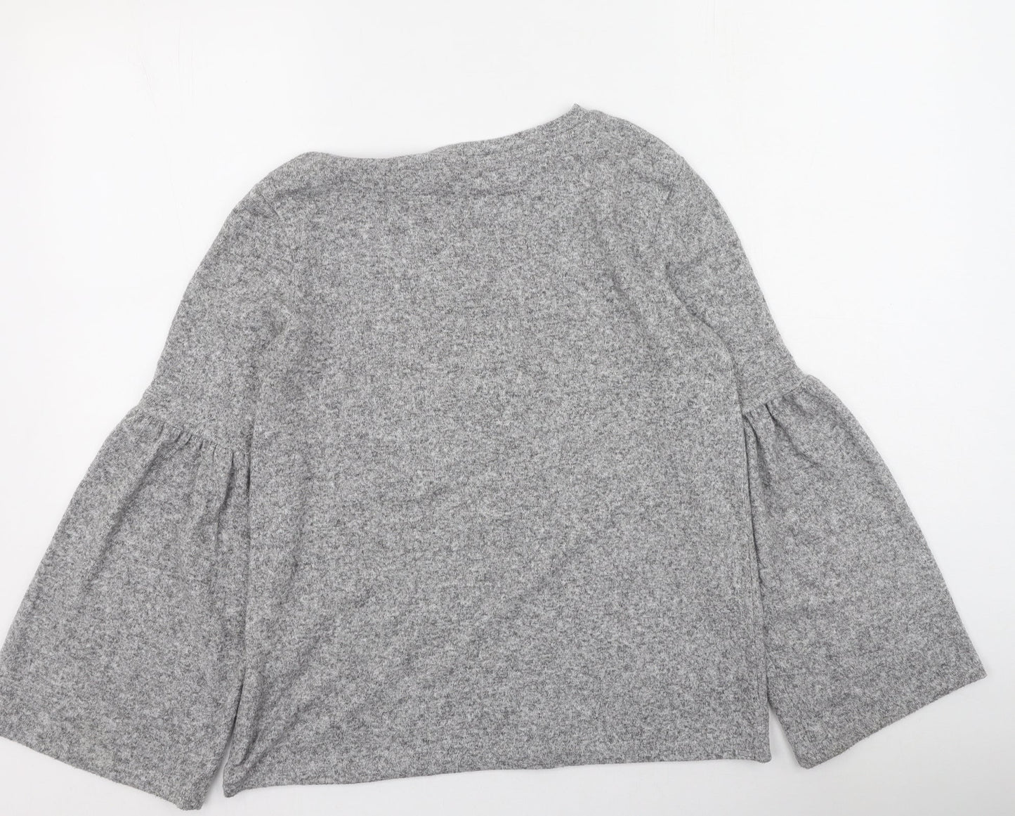 Zara Womens Grey Round Neck  Viscose Pullover Jumper Size S
