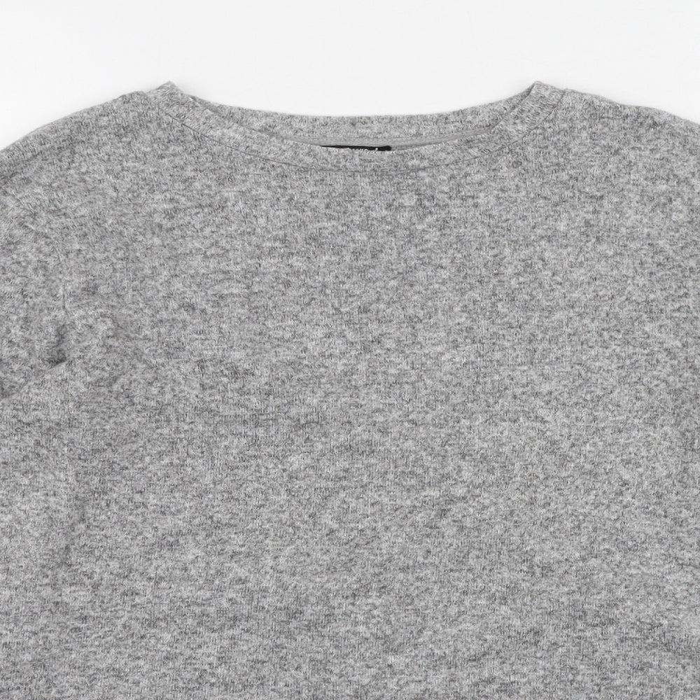 Zara Womens Grey Round Neck  Viscose Pullover Jumper Size S