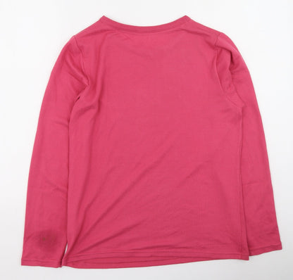 Pep&Co Womens Pink  Polyester Basic Blouse Size 8 Round Neck