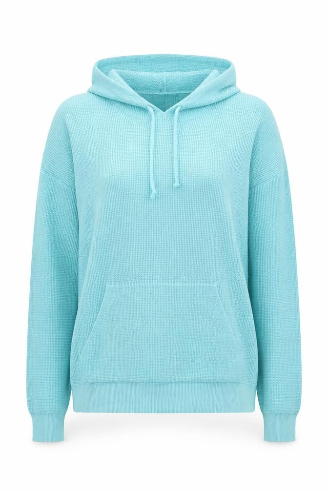 Gallery Womens Blue  Cotton Pullover Hoodie Size S