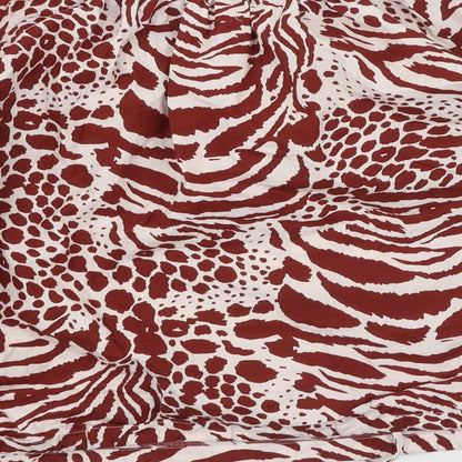 Mango Womens Multicoloured Animal Print Cotton Basic Blouse Size XS Off the Shoulder