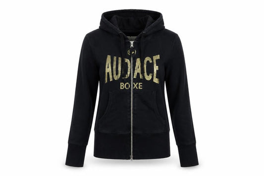 Audace Boxe Womens Beige  Cotton Full Zip Hoodie Size XS  Zip