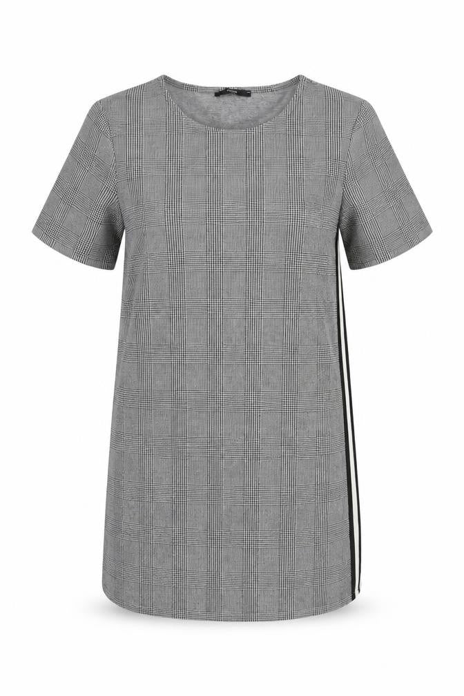 George Womens Grey Plaid Polyester Shift  Size 12  Boat Neck Pullover