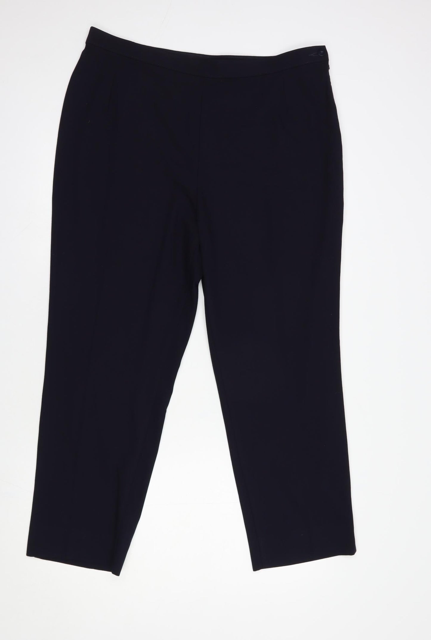 Marks and Spencer Womens Blue  Polyester Dress Pants Trousers Size 18 L27 in Regular Zip