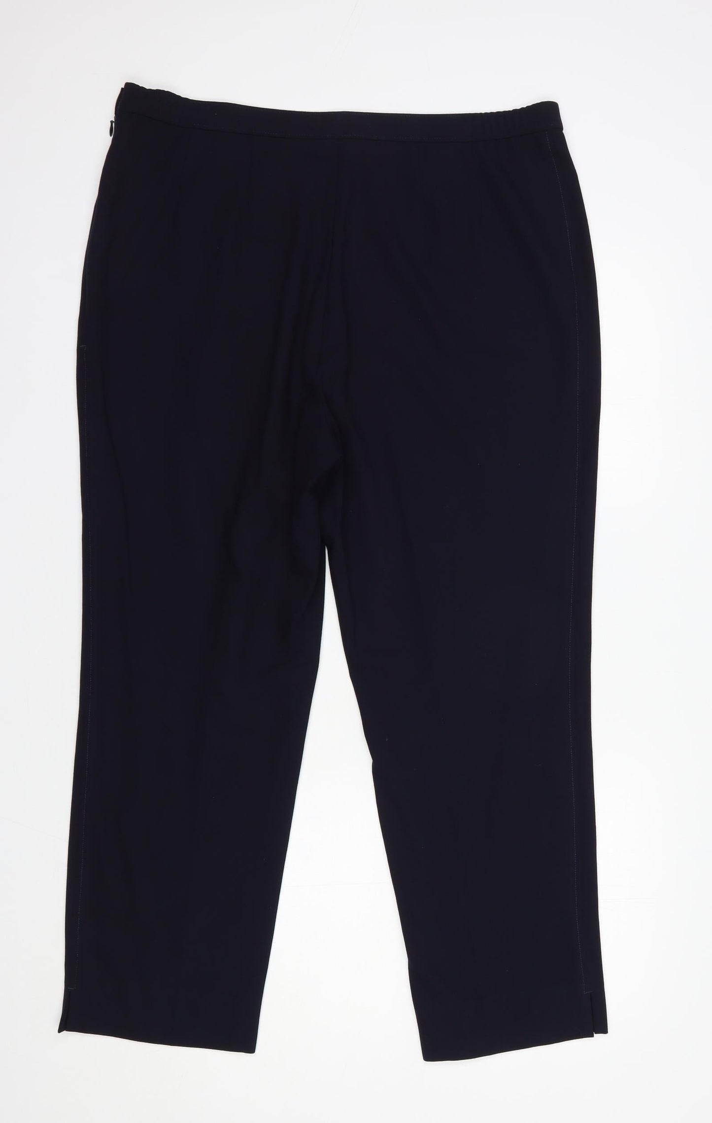 Marks and Spencer Womens Blue  Polyester Dress Pants Trousers Size 18 L27 in Regular Zip
