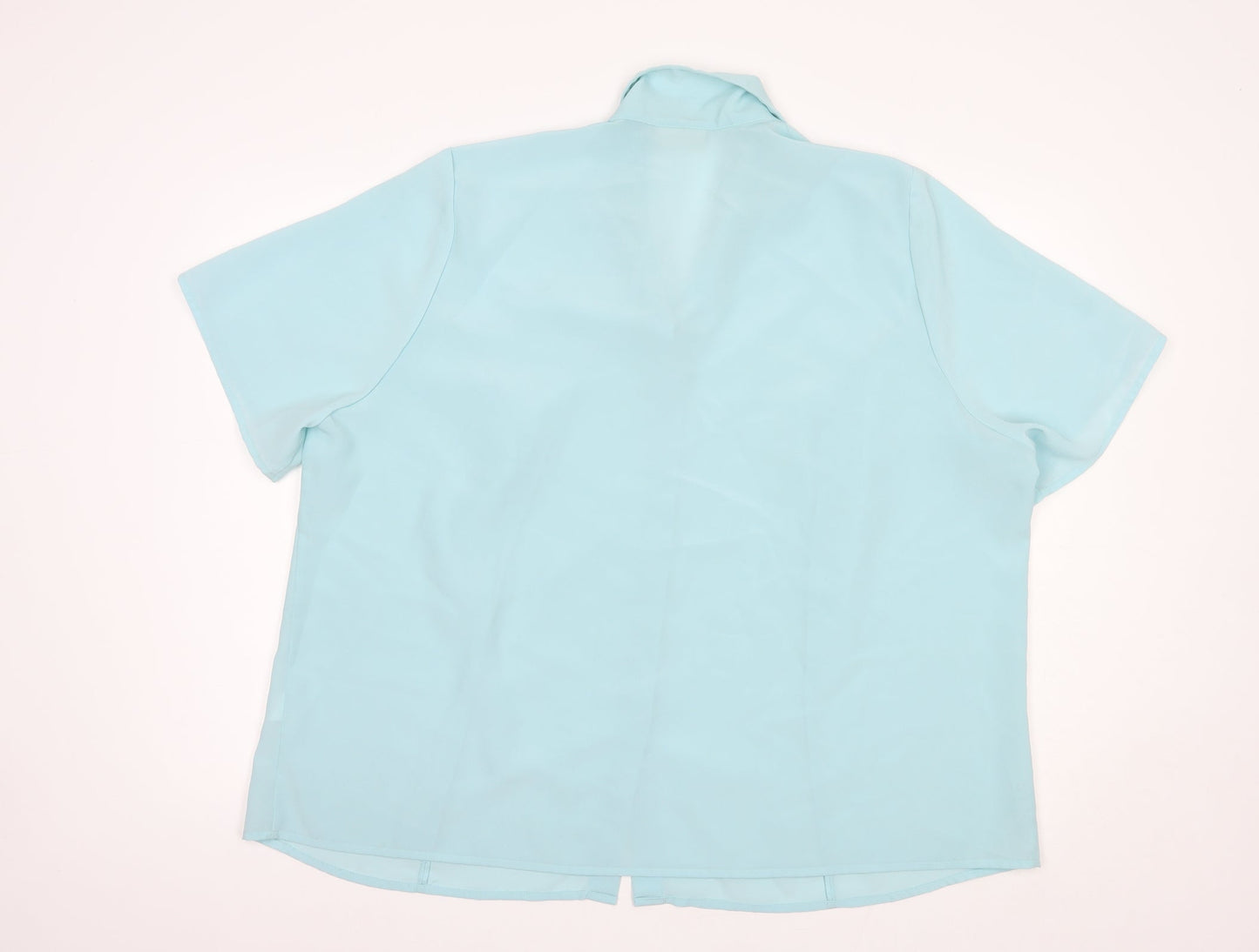 essence Womens Blue  Polyester Basic Button-Up Size 22 Collared