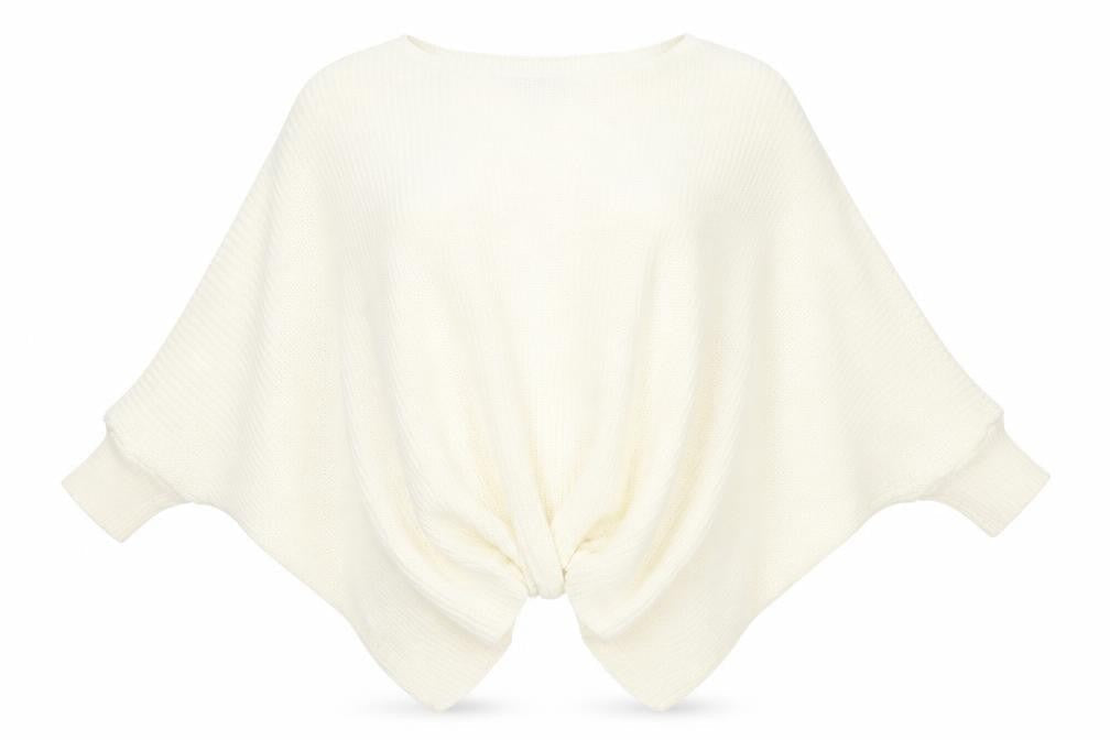 Boohoo Womens Ivory Boat Neck  Acrylic Pullover Jumper Size M