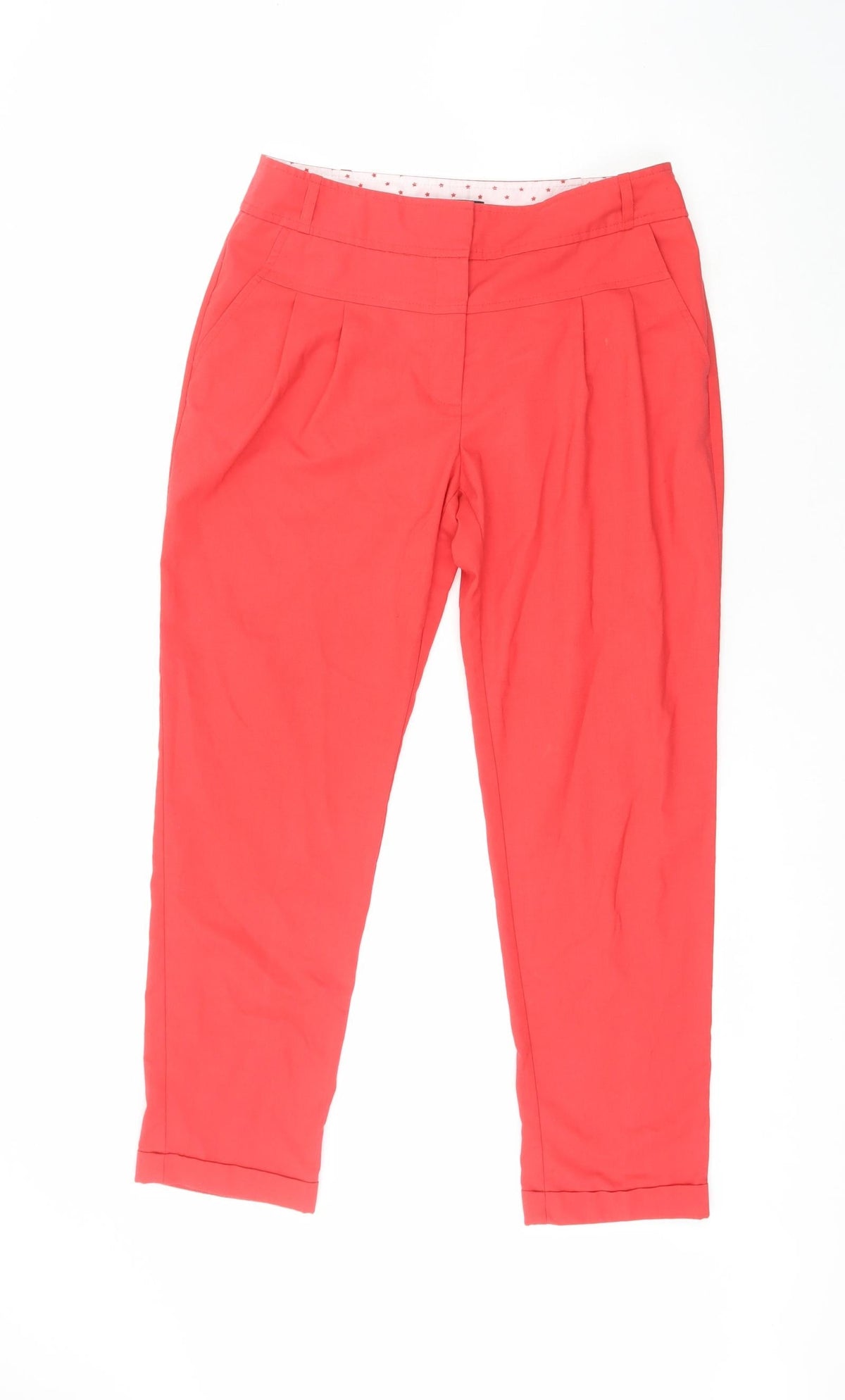 NEXT Womens Orange  Polyurethane Trousers  Size 10 L26.5 in Regular