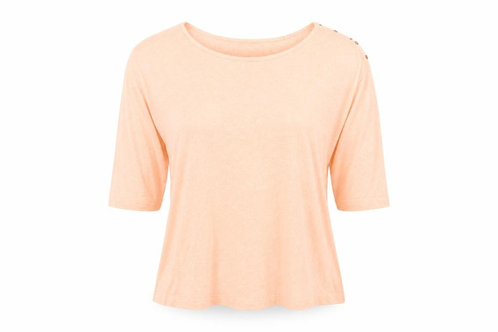 H&M Womens Pink  Cotton Basic T-Shirt Size 14 Boat Neck