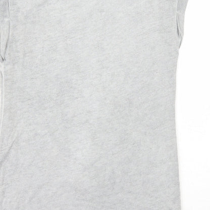Internacionale Womens Grey  Polyester Basic T-Shirt Size 8 Crew Neck - Rebel Love