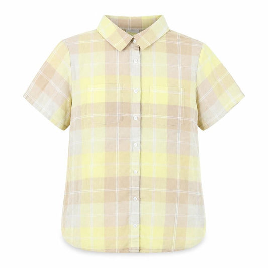Damart Boys Yellow Plaid 100% Cotton Basic Button-Up Size 14 Years Collared